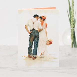 Rustic Romance Wedding Illustration Card