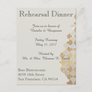 Rustic Romance Wedding   Rehearsal Dinner Invite