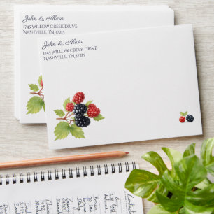 Rustic Romantic Autumn Berry Wedding Photo Back  Envelope
