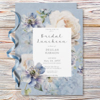 Rustic Romantic Blue & White Floral Bridal Lunch