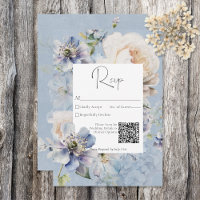 Rustic Romantic Dusty Blue White Floral