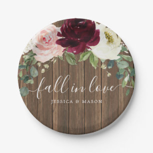 Rustic Romantic Greenery Bridal Shower Plates