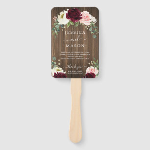 Rustic Romantic Greenery Wedding Program Fan