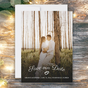 Rustic Romantic Hearts Wedding Save Date Photo Invitation