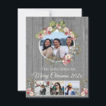 Rustic Romantic Holiday 4 Photo collage Christmas<br><div class="desc">Rustic Romantic Holiday 4 Photo collage Christmas greeting Card</div>