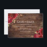 Rustic Romantic Red Roses Gold Floral Wedding Save The Date<br><div class="desc">Rustic Romantic Red Roses Gold Floral Wedding Save the Date or Change the Date

See matching invitation and collection</div>