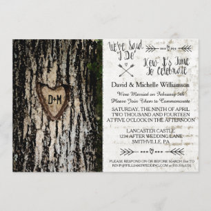 Rustic Romantic Tree Post Wedding Invite