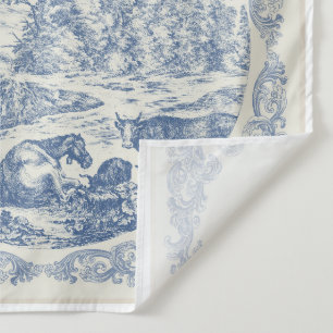 Rustic Romantic Vintage Delft Blue Tiles Pattern Tapestry