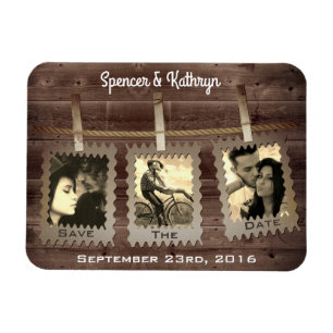 Rustic, Romantic & Vintage "Save the Date" Wedding Magnet