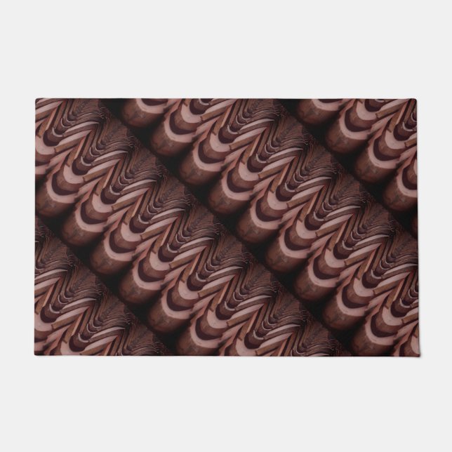 Rustic Roof Tiles with Unique Perspective   Doormat (Front)