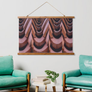 Rustic Roof Tiles with Unique Perspective   Hanging Tapestry