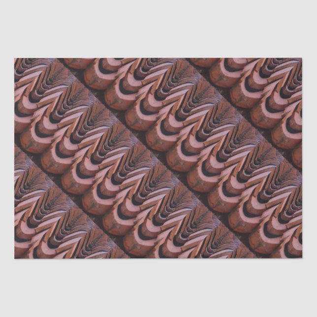 Rustic Roof Tiles with Unique Perspective   Tissue Paper (Front)