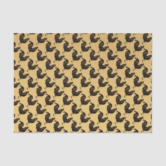 Rustic Rooster Chinese New Year 2017 Tissue P Tissue Paper (Front)