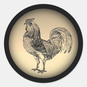 Rustic Rooster  Classic Round Sticker