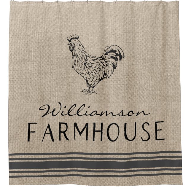 Rustic Rooster Farmhouse Style Family Name (Front)