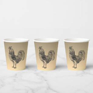 Rustic Rooster Paper Cups