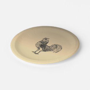 Rustic Rooster  Paper Plate
