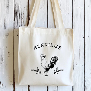 Rustic Rooster Personalized Tote Bag