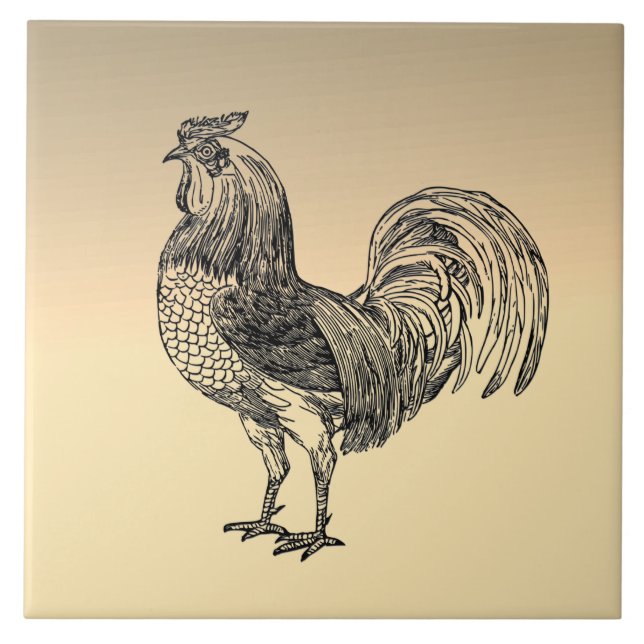 Rustic Rooster  Tile (Front)