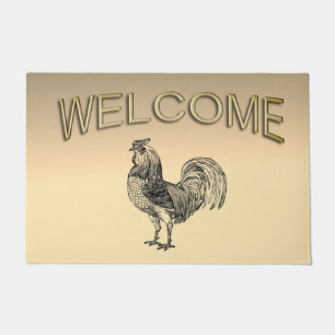 Rustic Rooster Welcome Doormat