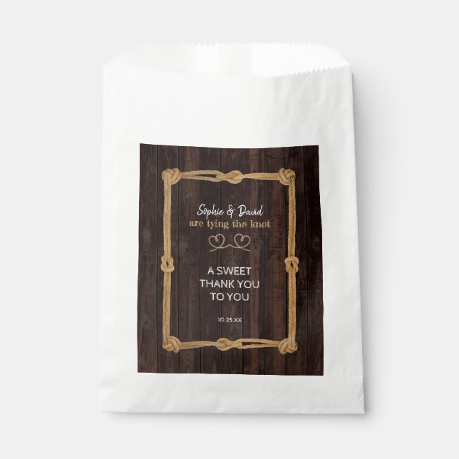 Rustic Rope We Are Tying The Knot I DO BBQ Favour Bag (Front)