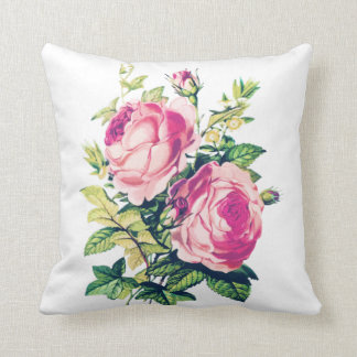 RUSTIC Rose, ANTIQUE Floral Design Throw Pillow