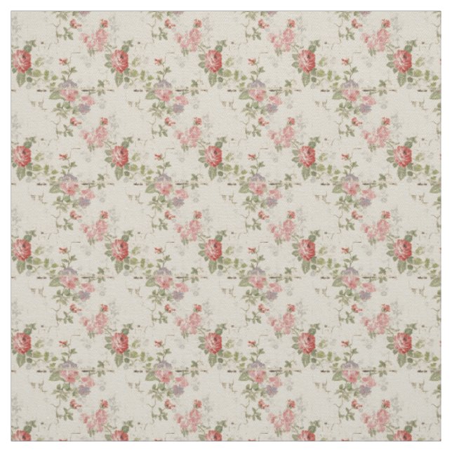 Rustic Rose Charm Shabby Chic Fabric (Swatch)