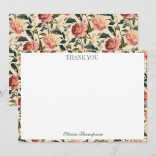 Rustic Rose Country Flower Bridal Shower Custom Thank You Card