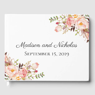 Rustic Rose Floral Mariage Livre d'invité
