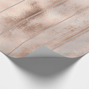 Rustic Rose Gold Metal Cottage Wedding Bridal Pink Wrapping Paper