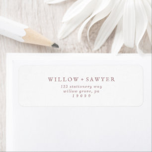 Rustic Rose Gold Script Return Address Label