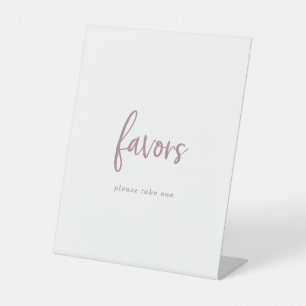 Rustic Rose Gold Script Wedding Favours Sign
