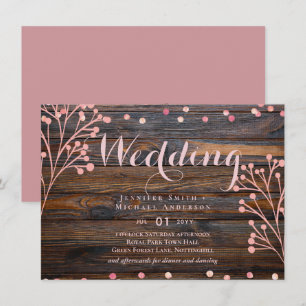Rustic ROSE GOLD Wedding Pink Wood Budget