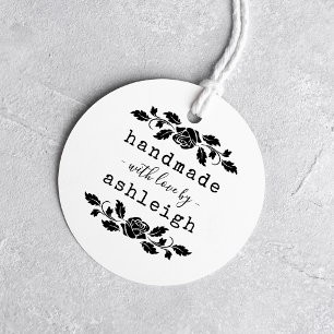 Rustic Rose Handmade With Love   Custom Name Rubber Stamp