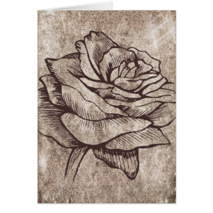 Rustic Rose Ink Drawing