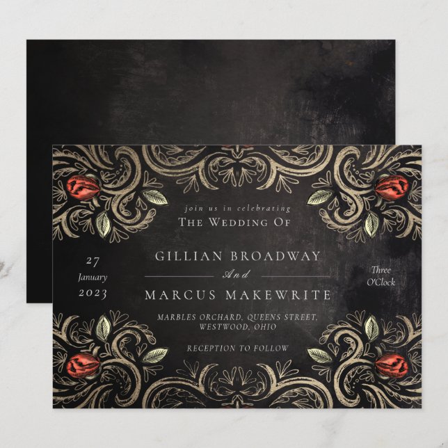 Rustic Rose Invitation (Front/Back)