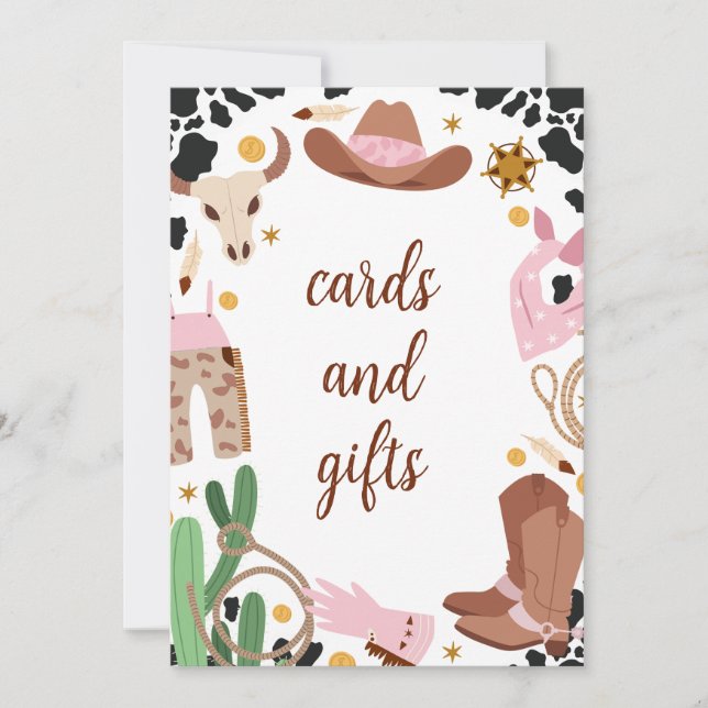 Rustic Rose Premier Rodéo Anniversaire Menu Carte  (Devant)