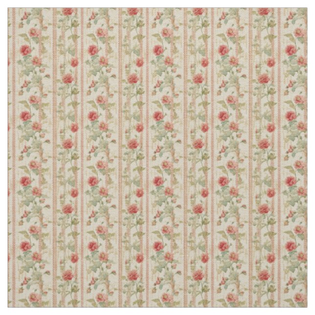Rustic Rose Stripe Elegance Fabric (Swatch)