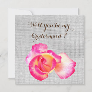 Rustic , Rose , Will you be my bridesmaid card