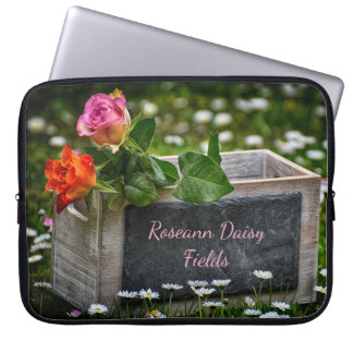 Rustic Roses And Daisies Laptop Sleeve