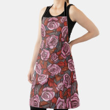 Rustic Roses Floral Pattern Pink Orange Taupe Grey