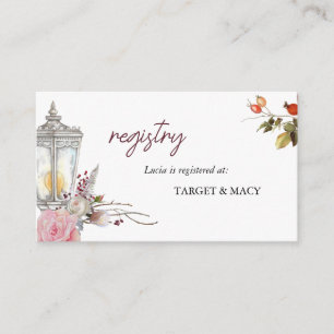 Rustic Roses & Lantern Bridal Shower Registry Enclosure Card