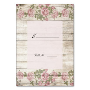 Rustic Roses On Wood Wedding Table Number