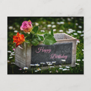Rustic Roses Postcard *personalize greeting*