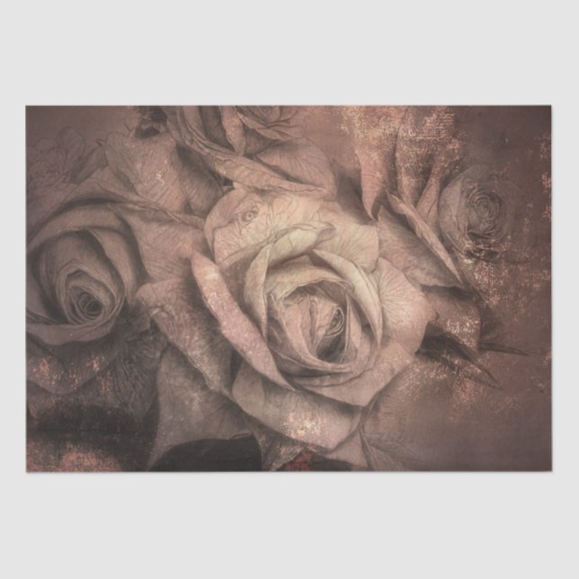 Rustic roses stylish tissue paper (Front)
