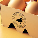 Rustic Round Farm Details & Duck Egg Carton Rubber Stamp<br><div class="desc">Add a personal touch to your egg cartons! Type your farm or business name at the top and extra information below. Your details are framed by a rustic-style circular border with a duck illustration in the middle. Visit our store for more farmstead office supplies!</div>