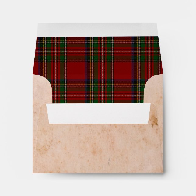 Rustic Royal Stewart Wedding Enveloppe RSVP (Dos (Bas))