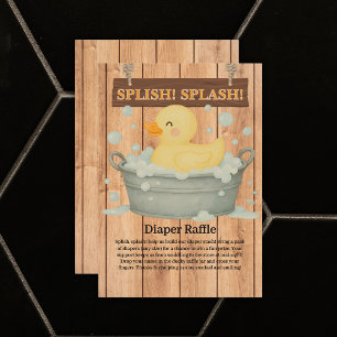 Rustic Rubber Ducky Bubbles Baby Shower Enclosure Card