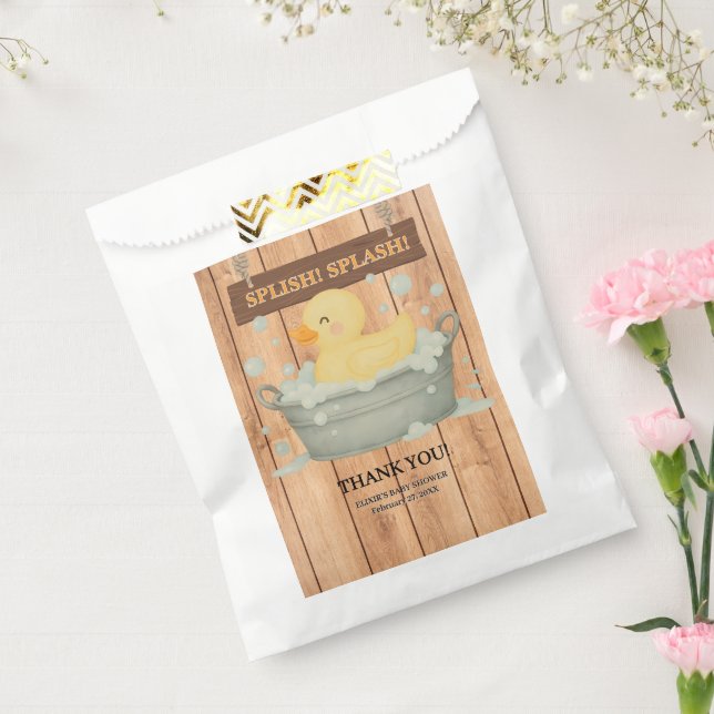 Rustic Rubber Ducky Bubbles Baby Shower Favour Bag (Sealed)