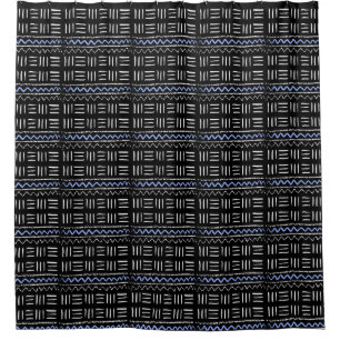 Rustic Rugged Black & Blue African Pattern Design